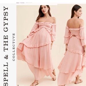 Spell and Gypsy Pink Off-Shoulder maxi Dress